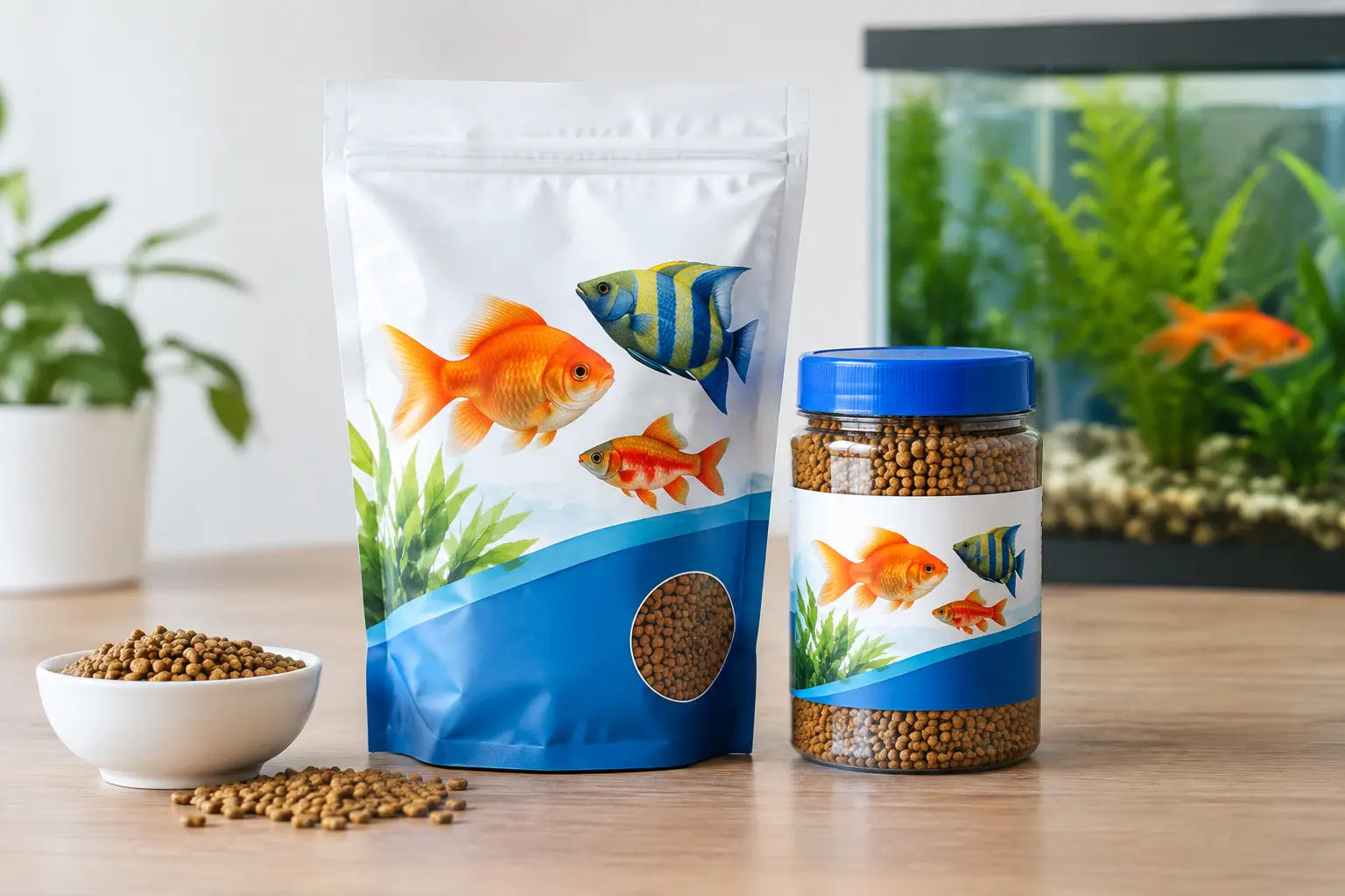 Private Label Packaging Example for Fish Food